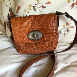 Fossil croc embossed crossbody bag